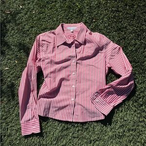 Foxcroft Red and White Striped Shirt